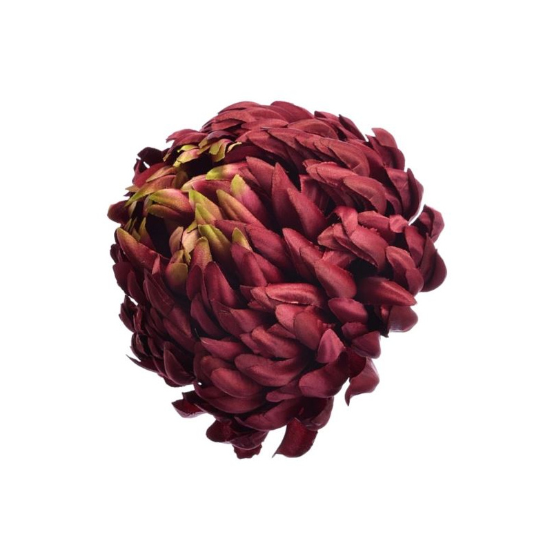Chryzantema głowa 15cm ART037 burgundy/green