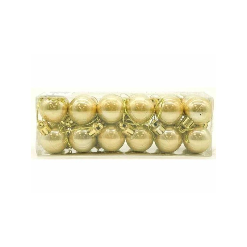 BOMBKI PLASTIK 3CM 24SZT/KPL GOLD