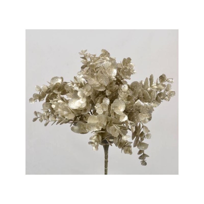 BUKIET EUKALIPTUS BROKATOANY 30CM CHAMPAGNE