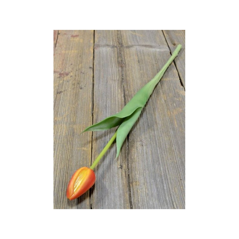 TULIPAN POJEDYŃCZY GUMOWANY 42CM ORANGE YELLOW