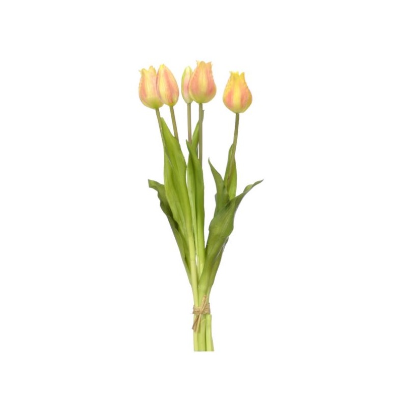 TULIPANY W PĘCZKU GUMOWE 40CM LT PINK PEACH