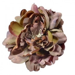 PEONIA WINTAGE GŁOWA 13CM DIRTY PINK BROWN