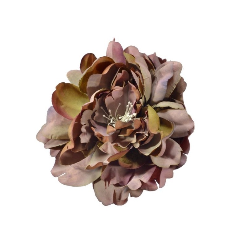 PEONIA WINTAGE GŁOWA 13CM DIRTY PINK BROWN