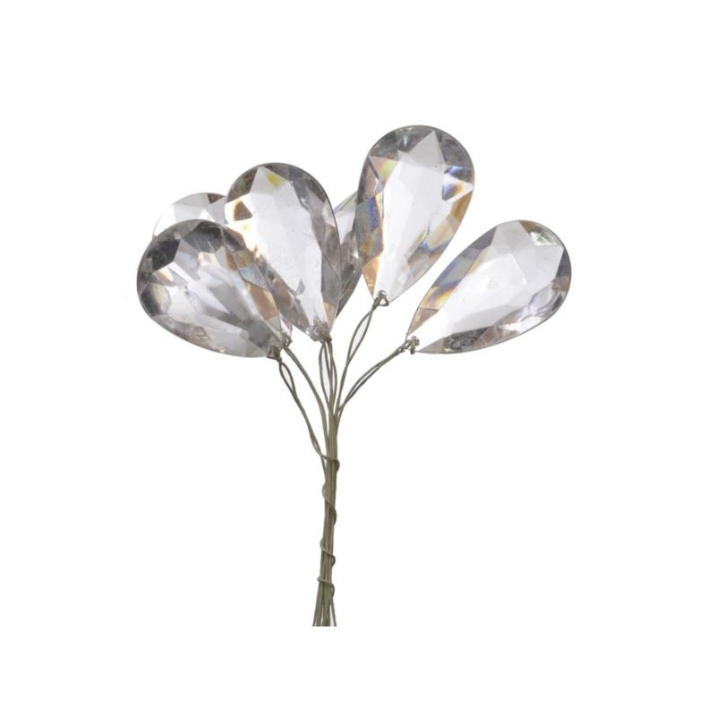 PĘCZEK BRYLANTY KRYSZTAŁY AKRYL 6szt 14CM  / 2411