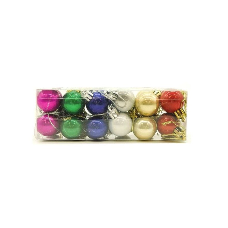 BOMBKI PLASTIK 2CM 24SZT/KPL MIX 6 KOLOUR