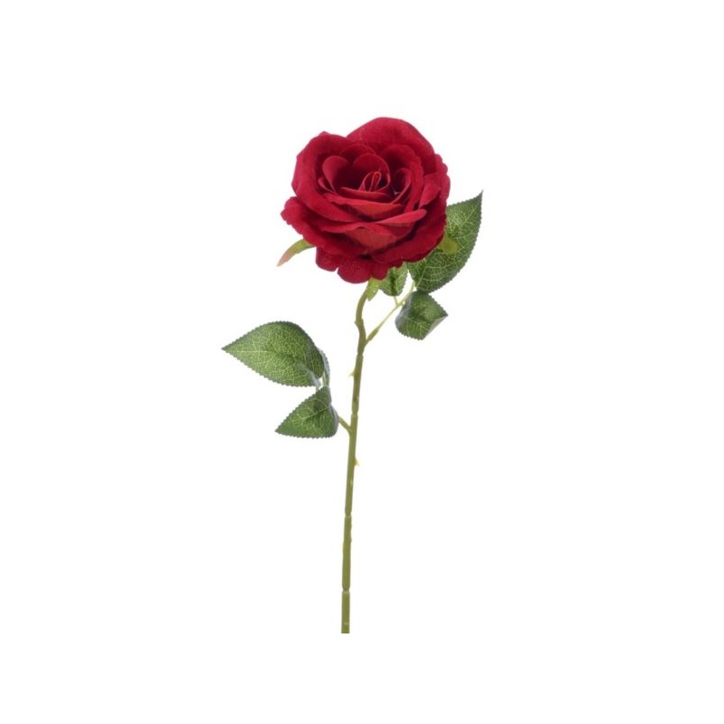 RÓŻA POJEDYŃCZA WELUR 50CM RED