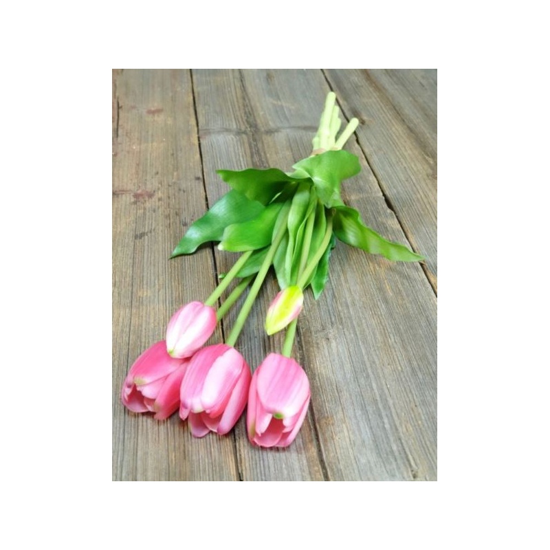 TULIPAN x5 BUKIET GUMA 38CM BEAUTY PINK