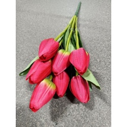 TULIPAN BUKIET 9 KWIATÓW 40CM RASPBERRY RED