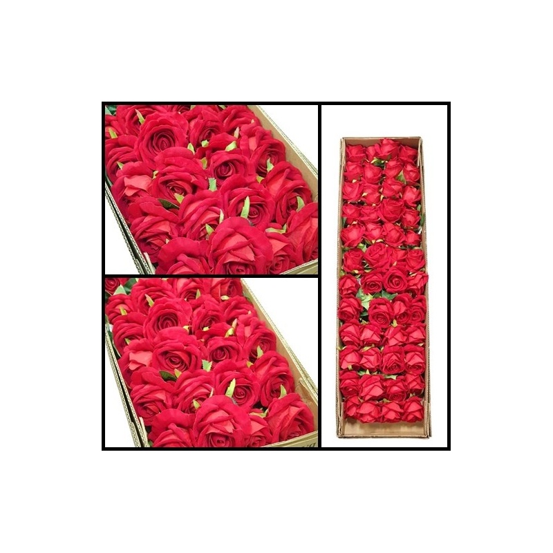 RÓŻA POJEDYŃCZA WELUR 50CM RED
