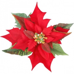 Poinsecja głowa velvet PX01397HL 19CM red
