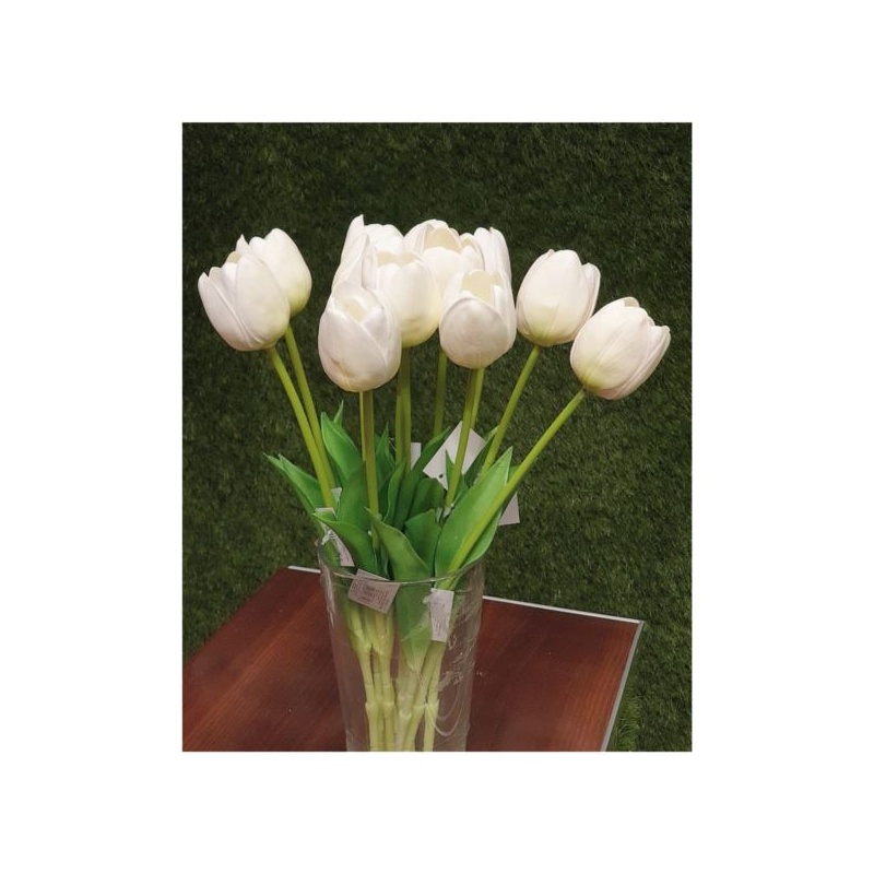 TULIPAN PIANKOWY - ŁODYGA GUMA 42CM WHITE