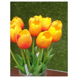 TULIPAN PIANKOWY - ŁODYGA GUMA 42CM YELLOW ORANGE