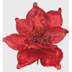 MAGNOLIA VELVET BROKAT 17CM RED GLITTER