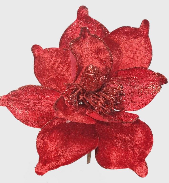 MAGNOLIA VELVET BROKAT 17CM RED GLITTER