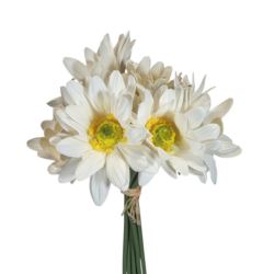 GERBERA PĘCZEK 34CM 7 KWIATÓW CV32650 WHITE