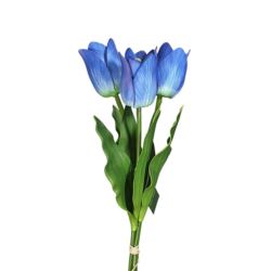 TULIPAN PĘCZEK 3 KWIATY 44CM  PIANKA BLUE