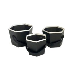 FLOWERBOX – OSŁONKA KOMPLET 3SZT. BLACK WHITE EDGE