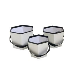 FLOWERBOX – OSŁONKA KOMPLET 3SZT. WHITE BLACK EDGE