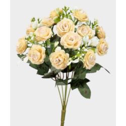 RÓŻA MINI DROBNY BUKIET 32CM CV33080 OLD YELLOW