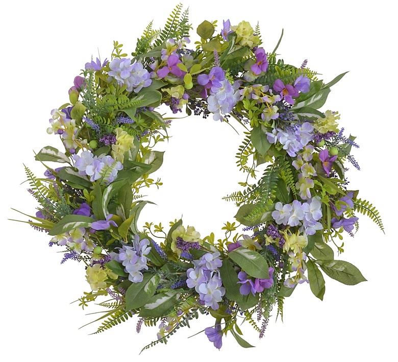 WIANEK KWIETOWY LETNI Z DODATKAM 65CM VIOLET CREAM