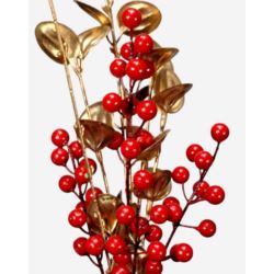 BUKIET ZŁOTYCH GAŁĄZEK Z GŁOGIEM 58CM GOLD RED