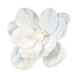 MAGNOLIA NA PIKU VELVET BROKAT 16CM ŚR. WHITE