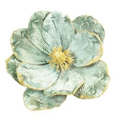 MAGNOLIA NA PIKU VELVET BROKAT 16CM ŚR. TURQUOISE