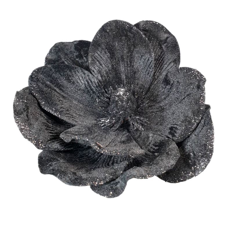 MAGNOLIA NA PIKU VELVET BROKAT 16CM ŚR. BLACK