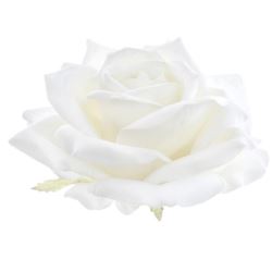 RÓŻA VELVET DUŻA GŁOWA 14CM ART276 ECRU