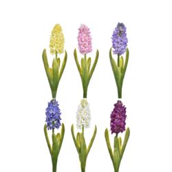 HIACYNT Z LIŚCIEM 40CM SUN561 1ASST 6 KOLORÓW