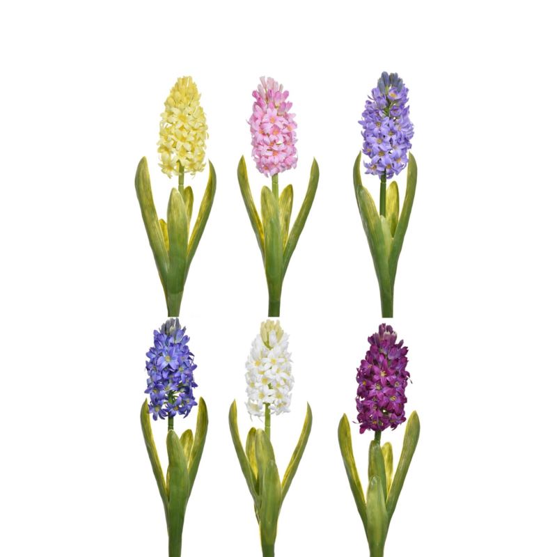 HIACYNT Z LIŚCIEM 40CM SUN561 1ASST 6 KOLORÓW