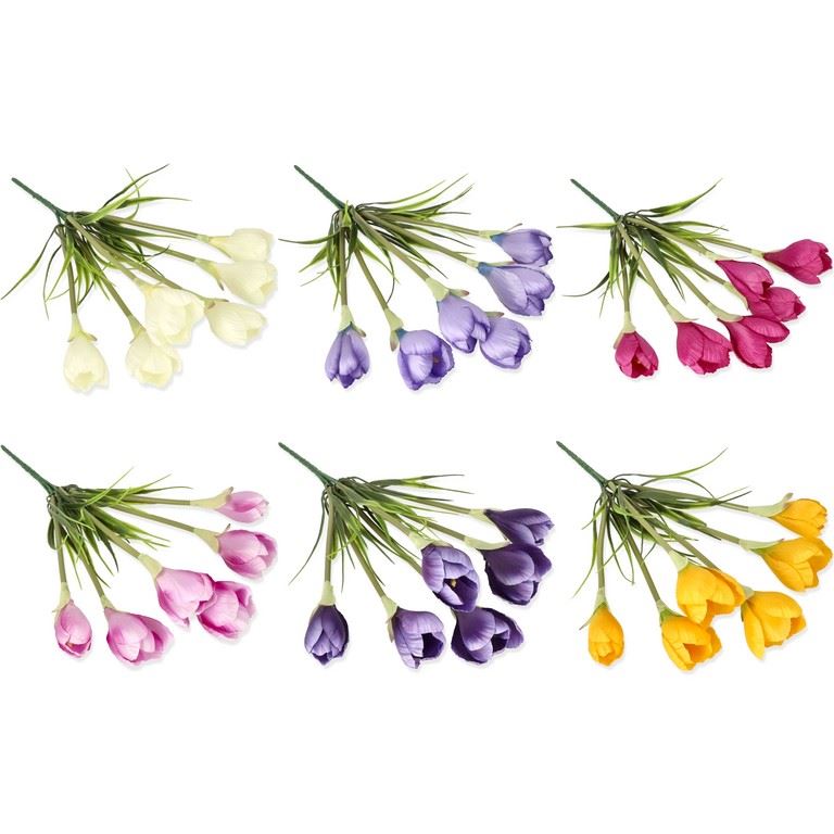 KROKUS BUKIET 36CM 6 KWIATÓW /4014 MIX4 6 KOLORÓW