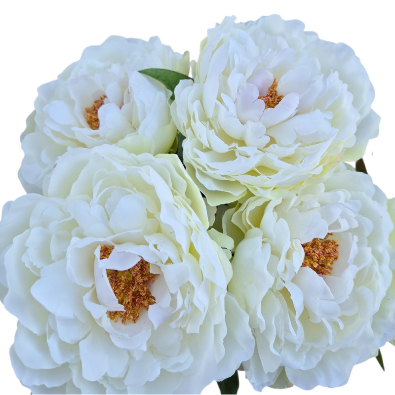 PEONIA BUKIET 5 KWIATÓW 46CM CREAM WHITE