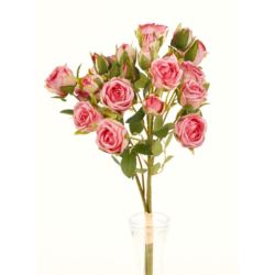 RÓŻA DROBNA WIĄZKA 3 GAŁĄZKI 54CM PINK GREEN