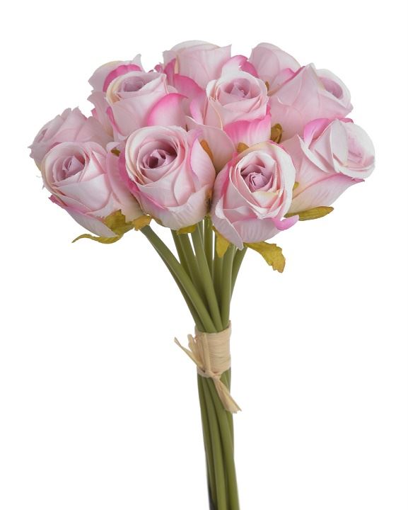 RÓŻA BUKIET 12SZT 25CM POWDER PINK