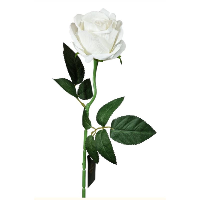 RÓŻA POJEDYNCZA WELUR 50CM WHITE