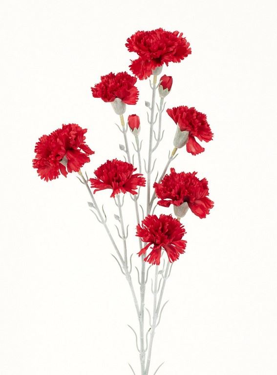 GOŻDZIK GAŁĄZKA 7 KWIATÓW 72CM RED