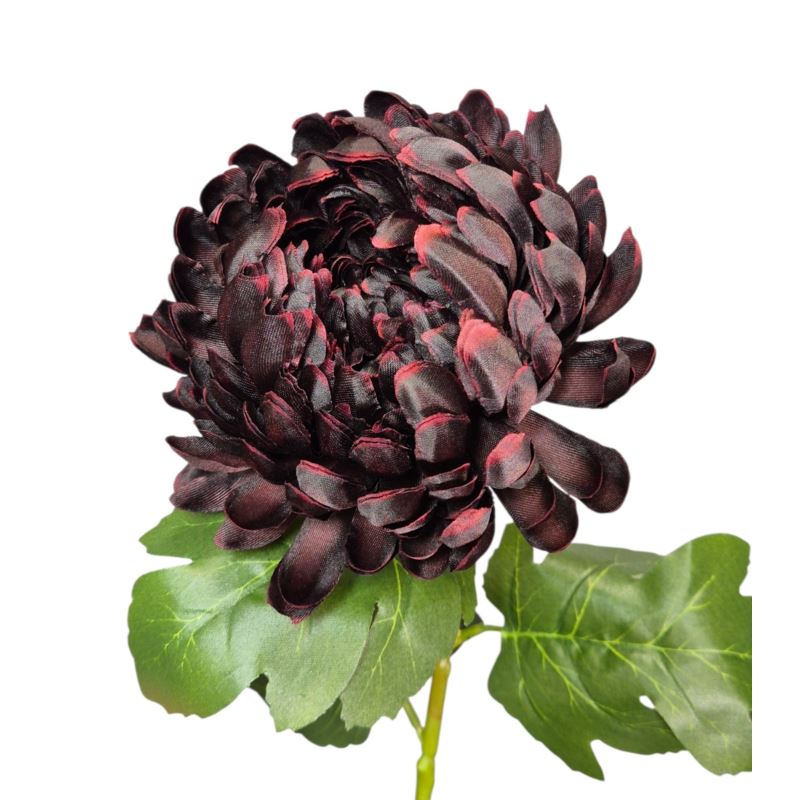 CHRYZANTEMA POJEDYNCZA GAŁĄZKA 77CM BURGUND OMBRE