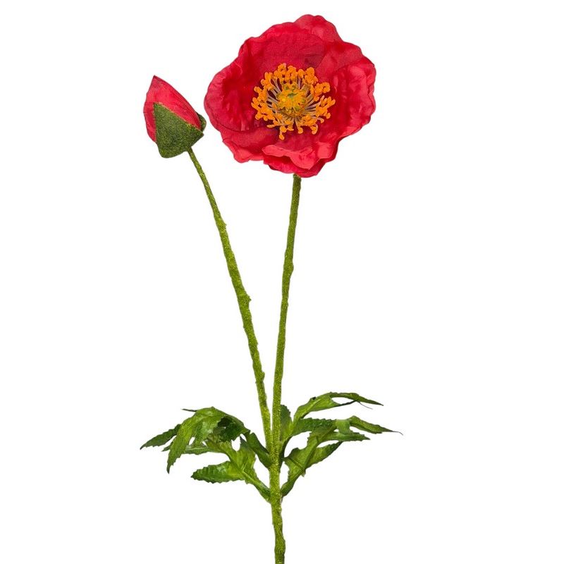MAK Z PĄKIEM FLOKOWNA ŁODYGA 60cm /3396 RED