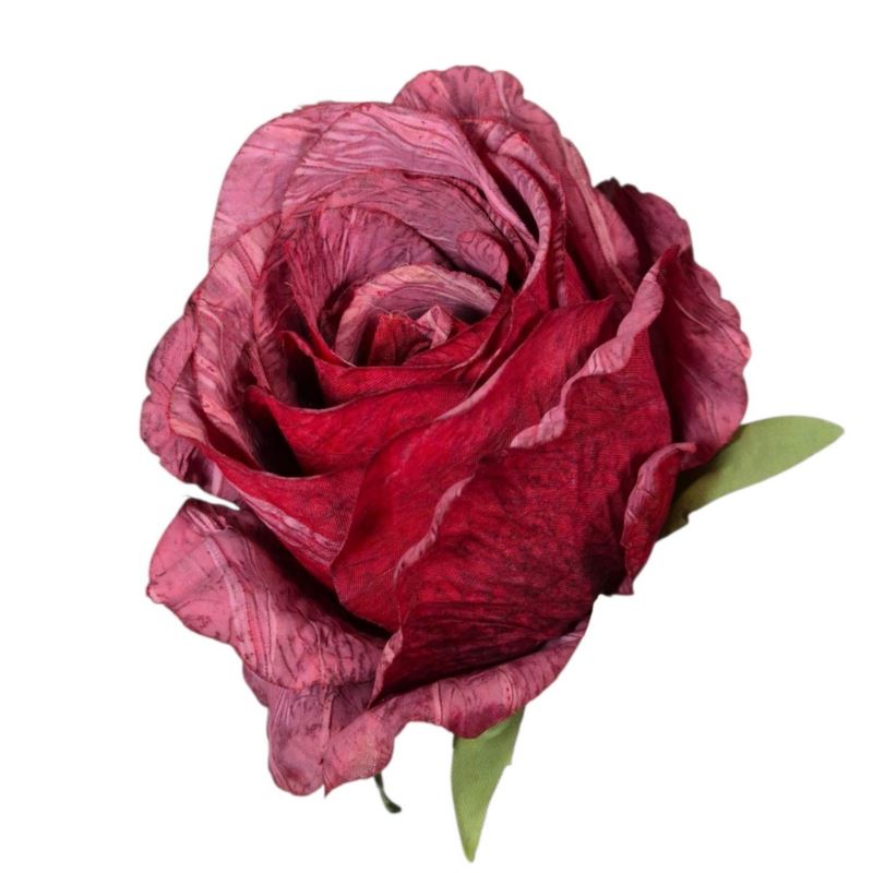 RÓŻA GŁÓWKA VINTAGE 8CM OLD BURGUNDY