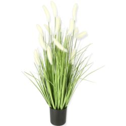 TRAWA W DONICY Z KŁOSAMI 80CM / 21072 WHITE
