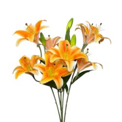LILIA BUKIET 50CM SOFT TOUCH ORANGE YELLOW