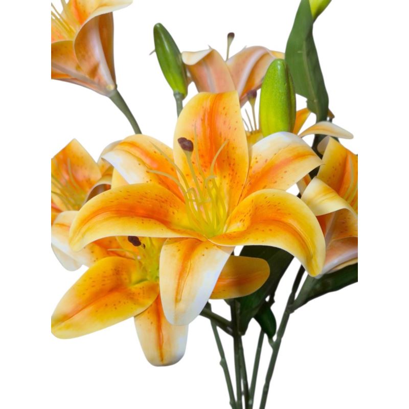 LILIA BUKIET 50CM SOFT TOUCH ORANGE YELLOW