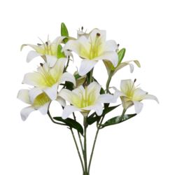 LILIA BUKIET 50CM SOFT TOUCH GREEN WHITE