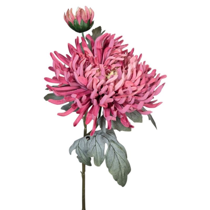CHRYZANTEMA PŁASKA GAŁĄZKA KWIAT+PĄK 78CM MAUVE