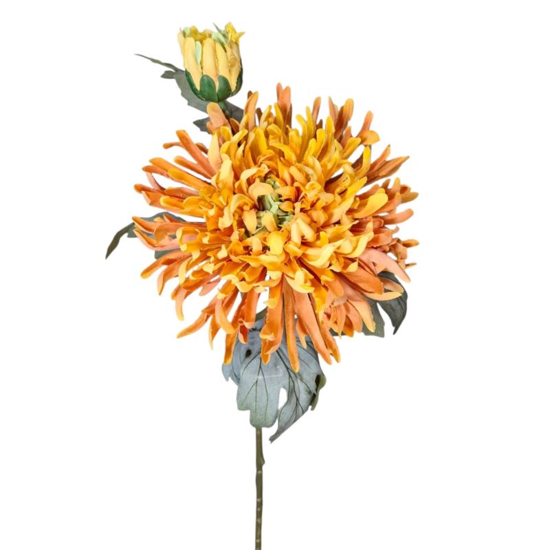 CHRYZANTEMA PŁASKA GAŁĄZKA KWIAT+PĄK 78CM YL OR