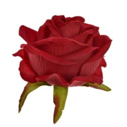 RÓŻA GŁOWA - VELVET 7,5CM ART273 RUBIN