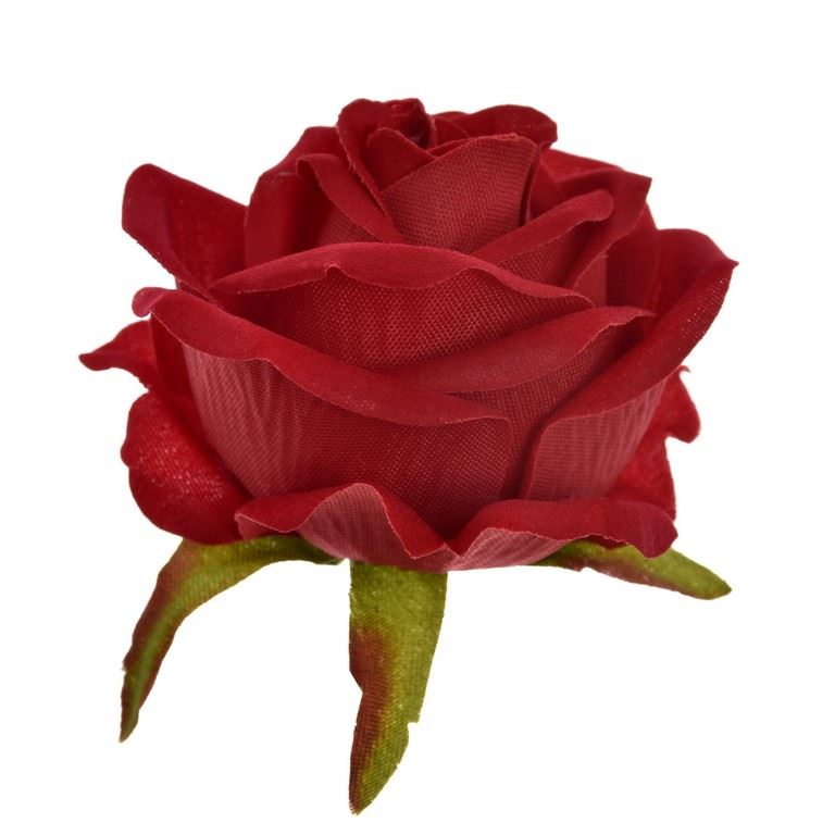 RÓŻA GŁOWA - VELVET 7,5CM ART273 RUBIN